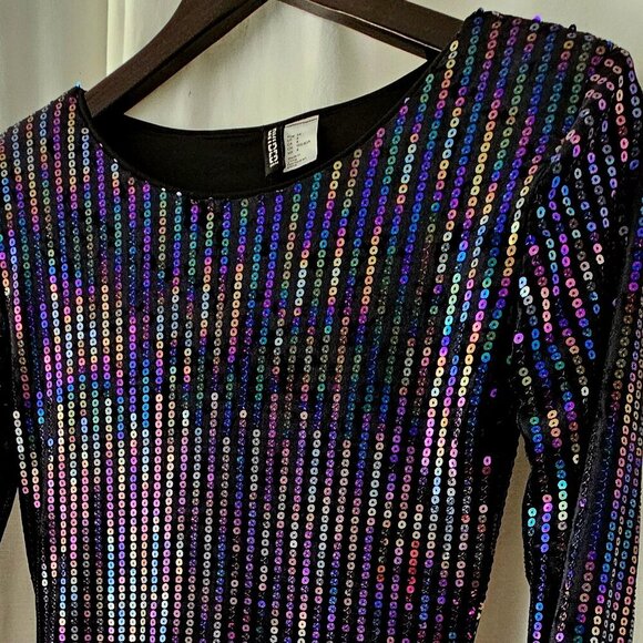 H&M - Black Velvet & Sequin Dress - Picture 12 of 14